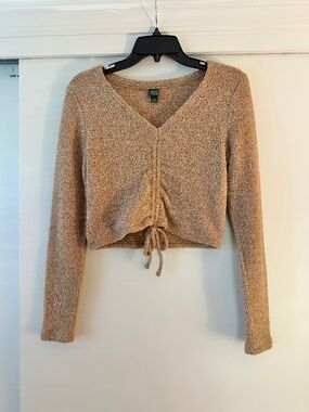 Wild Fable Cropped Tan Sweater Top
